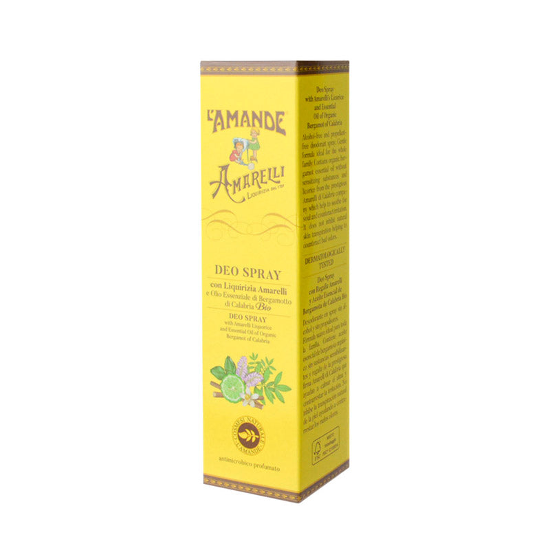 L'amande Deodorante spray con Liquirizia Amarelli e Olio Essenziale di Bergamotto di Calabria Bio Italy