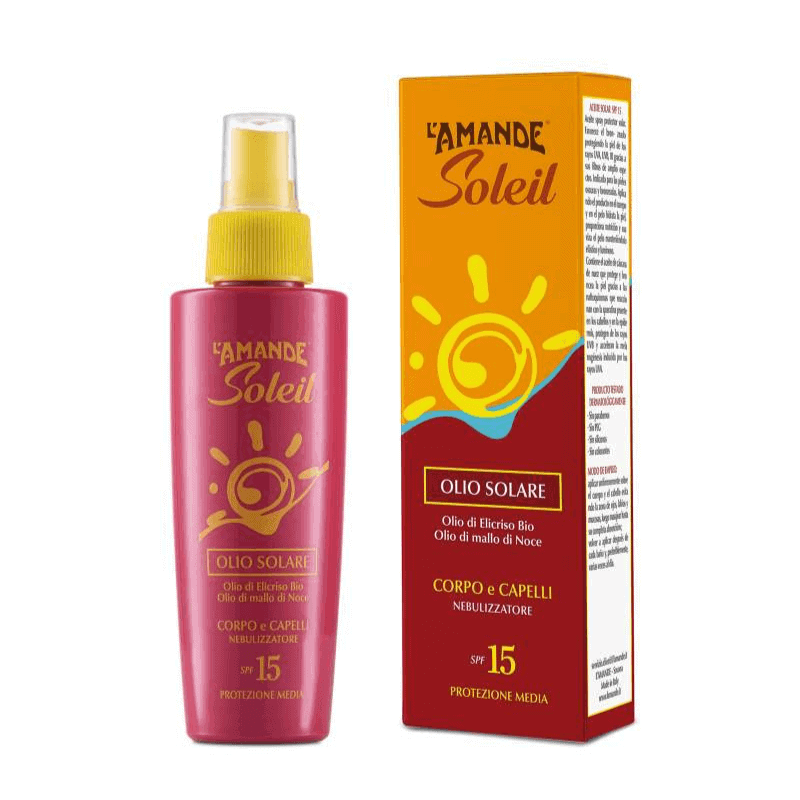 L'amande Olio solare corpo capelli SPF 15 Soleil