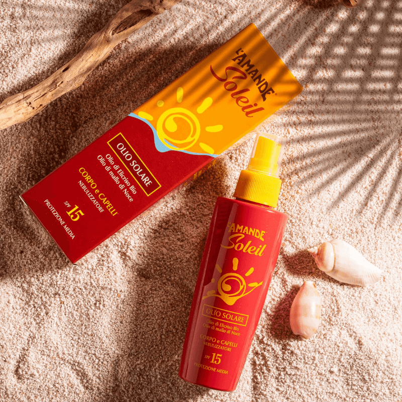 L'amande Olio solare corpo capelli SPF 15 Soleil In Saldo