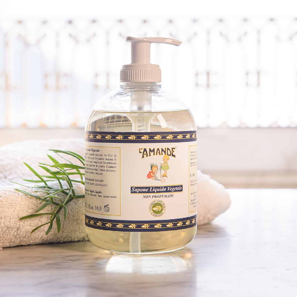 L'amande Sapone liquido vegetale non profumato Pezzi Unici