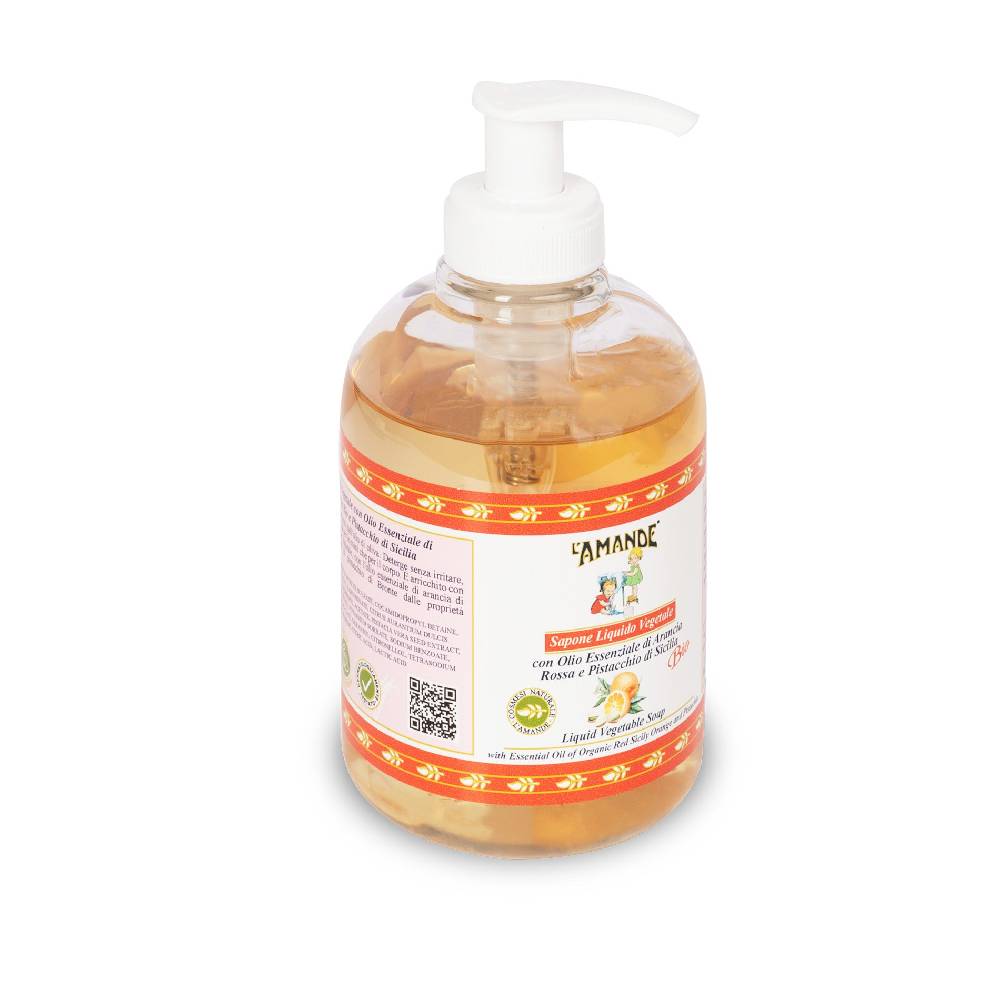 L'amande Sapone liquido profumato Arancia rossa e Pistacchio di Sicilia Promozione Limitata