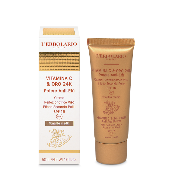 L'erbolario Crema Perfezionatrice Viso tonalità media Vitamina C & Oro 24K Saldi Di Fabbrica