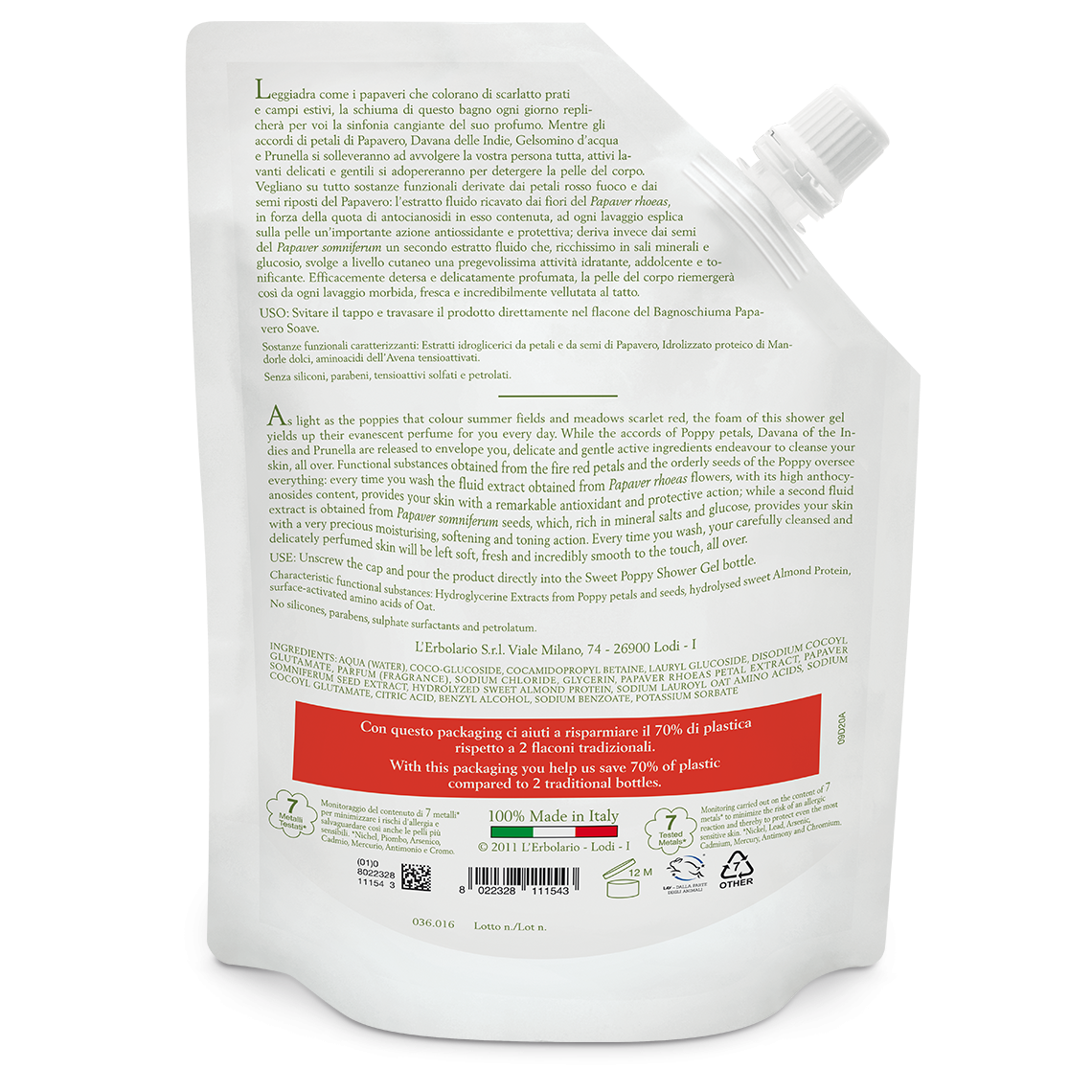 L'erbolario Ecoricarica Bagnoschiuma Papavero Soave Flash Sale