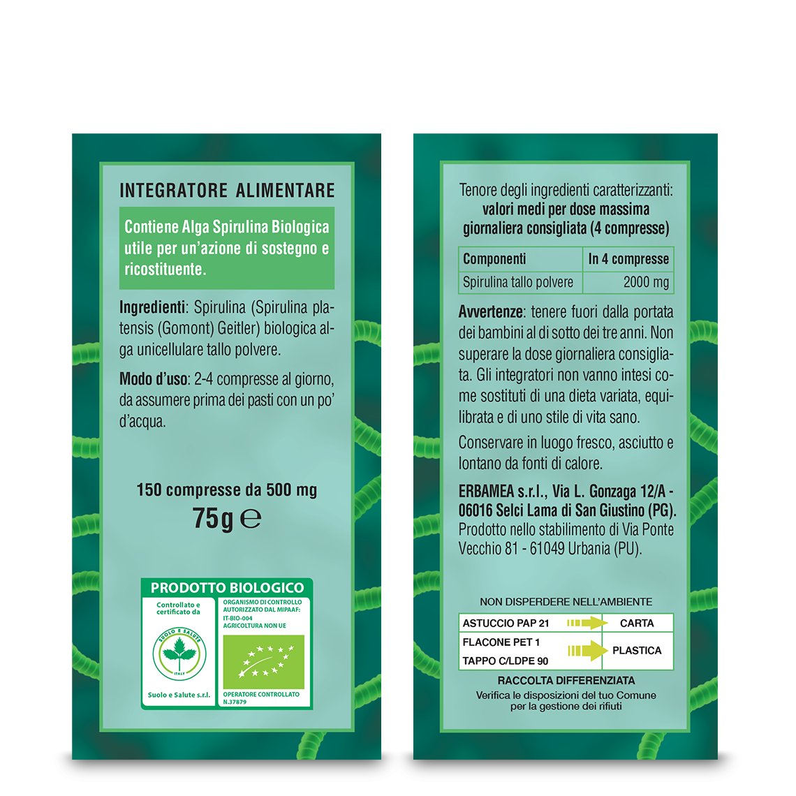 L'erbolario Integratore Spirulina Biologica Outlet