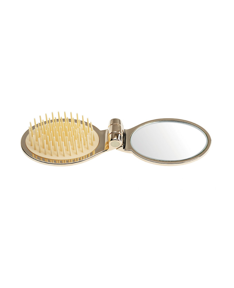 Janeke Spazzola pieghevole, dorata con specchio 70x50 - cod. AUSP03 Italia