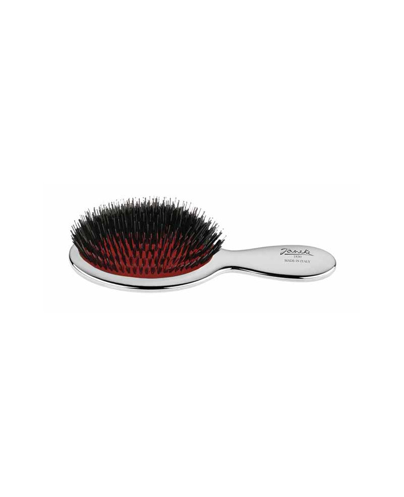 Janeke Spazzola da borsetta con setole e rinforzo nylon, colorazione argento - cod. CRSP24M In Linea