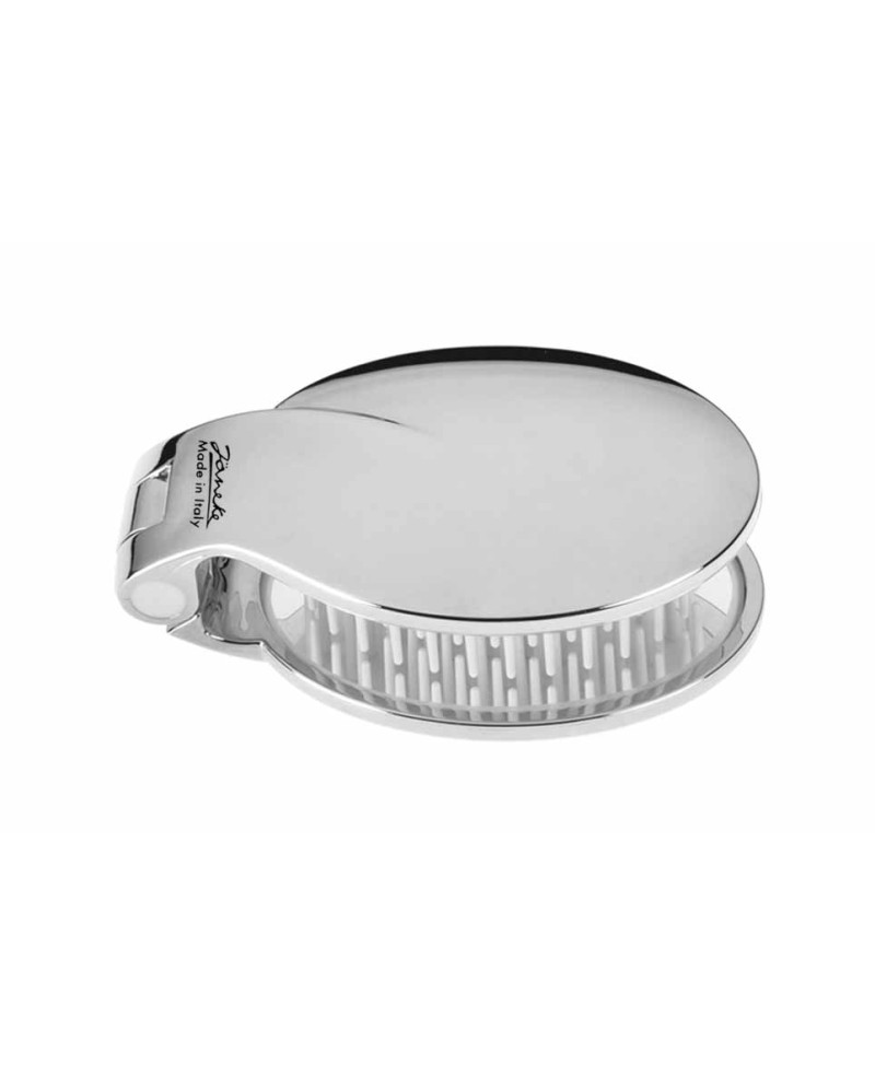Janeke Spazzola pieghevole con specchio 70x50mm, colorazione argento - cod. CRSP03 Promozione