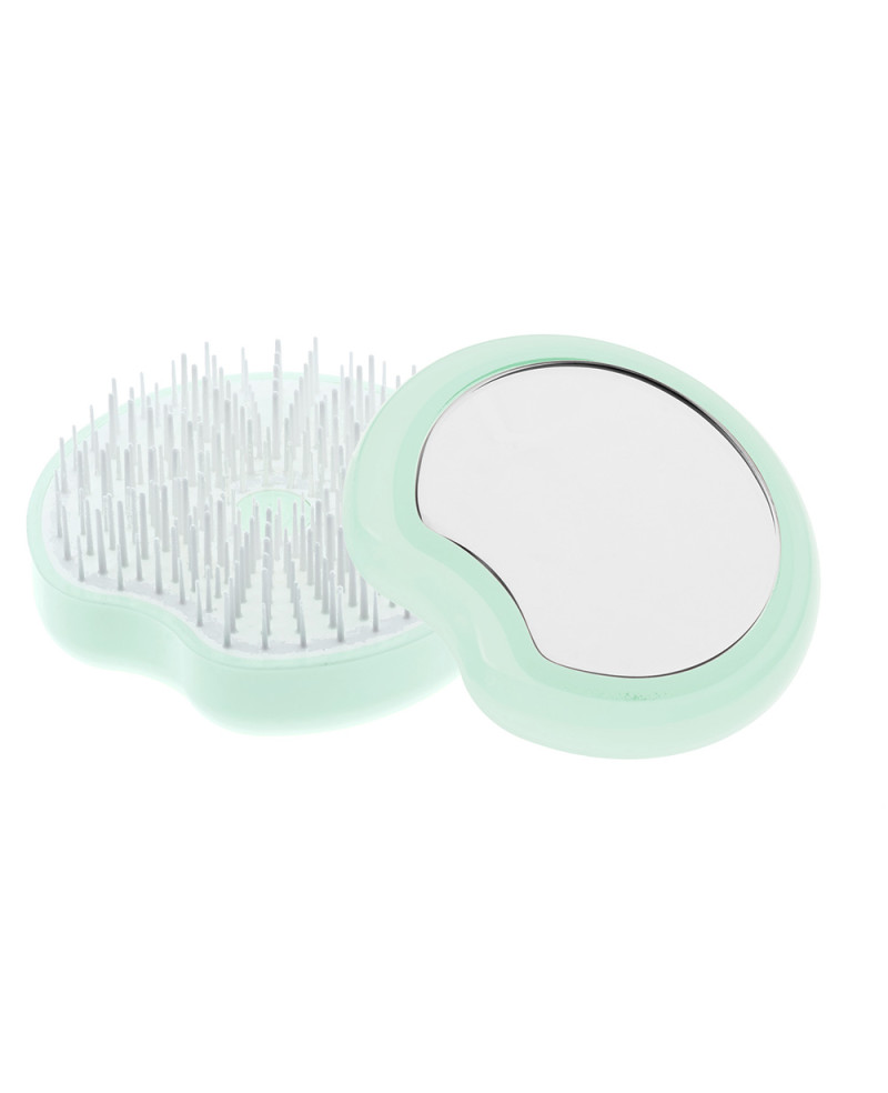 Janeke Spazzola Pomme Brush, compatta ed ergonomica con impugnatura palmare e specchio, diametro 84, colore turchese - cod. 93SP228 TSE Convenienza