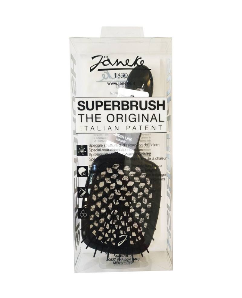 Janeke Spazzola Superbrush in fibra di carbonio nera di 22 cm - Cod. 55SP226 Soddisfazione Garantita