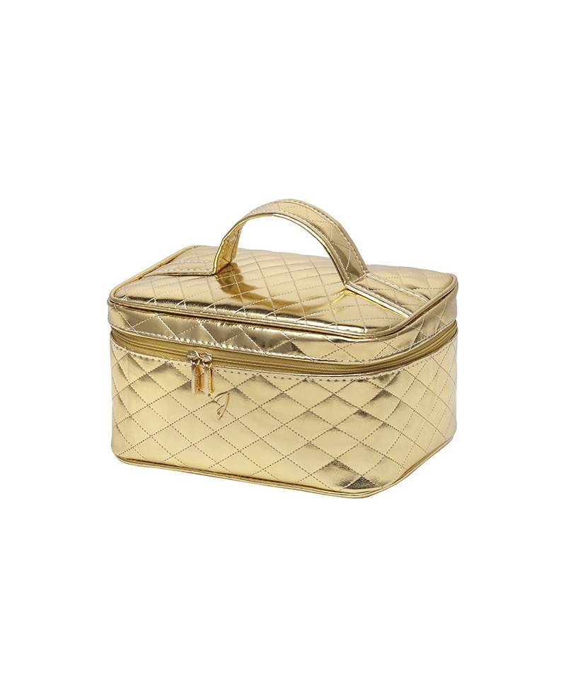 Janeke Beauty da viaggio medio, trapuntato oro 24x13x18cm - cod. A1952VT 2025