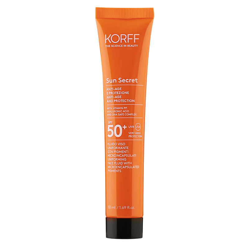 Korff Sun secret fluido viso uniformante con pigmenti microincapsulati spf50+