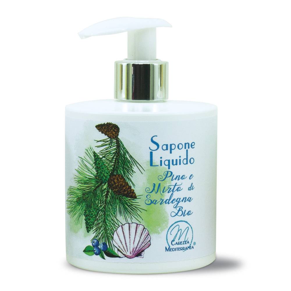 Pilogen Carezza Sapone Liquido al Pino e Mirto di Sardegna BIO 350ml - Carezza Mediterranea
