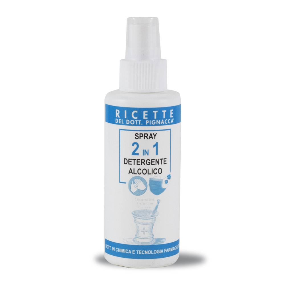 Pilogen Carezza Spray 2 in 1 Detergente Alcolico Mani e Mascherina 100 ml - Ricette del Dottor Pignacca Qualità Garantita