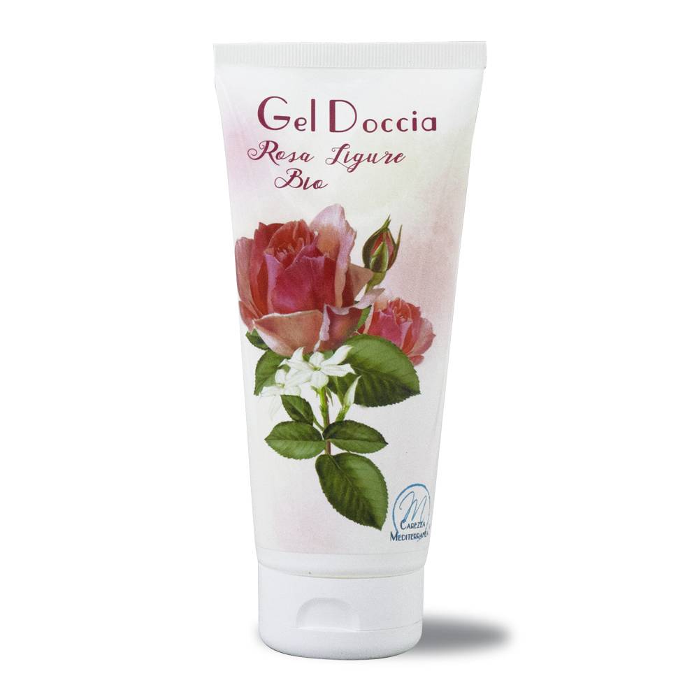 Pilogen Carezza Gel Doccia alla Rosa Ligure BIO 200ml - Carezza Mediterranea