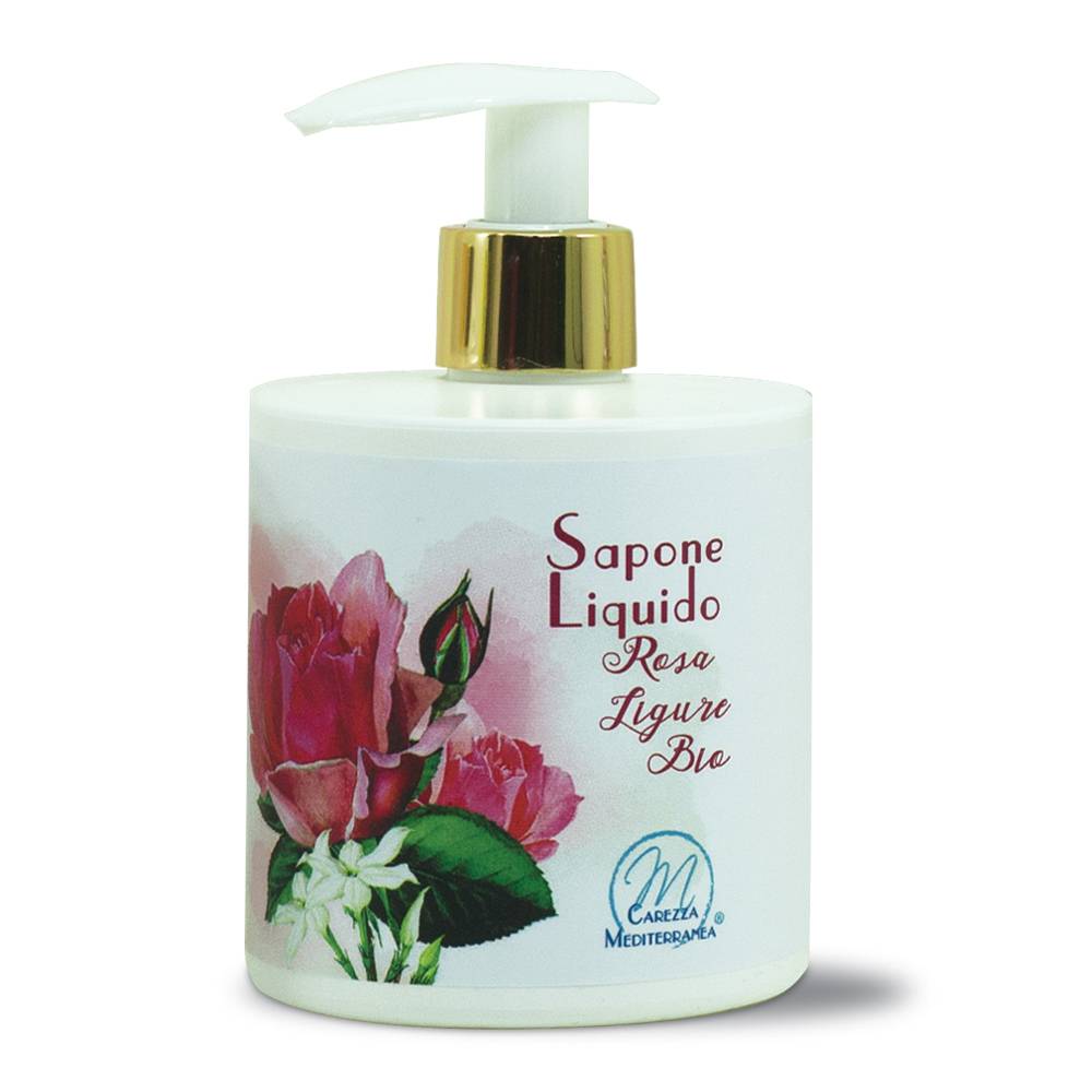 Pilogen Carezza Sapone Liquido alla Rosa Ligure BIO 350ml - Carezza Mediterranea Saldi Di Fabbrica
