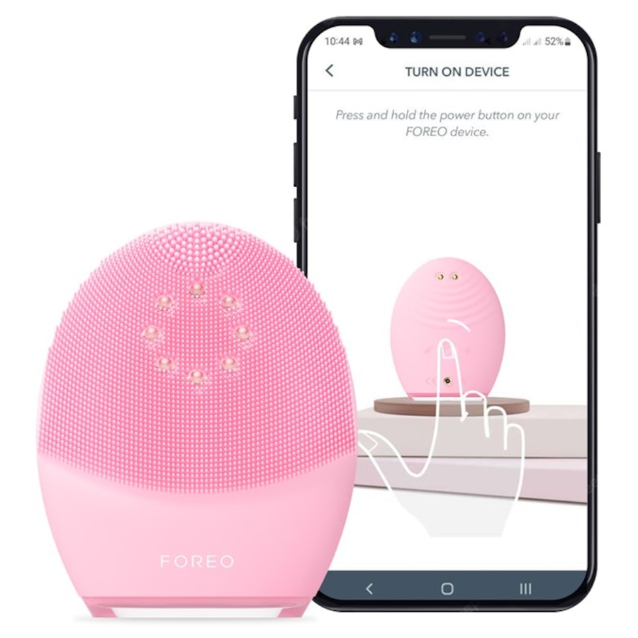 Foreo Spazzole di pulizia LUNA 4 Plus Dispositivo di pulizia termica del viso per pelli normali con NIR luce LED rossa e microcorrente Presa