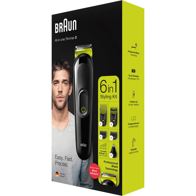 Braun 6-in-1 MGK3221 Regolabarba e Tagliacapelli Uomo per Viso Orecchie e Naso Qualità